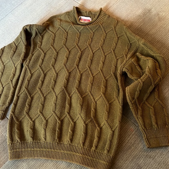 Olive Green Men’s Sweater Size Large 100% Cotton - Picture 5 of 6
